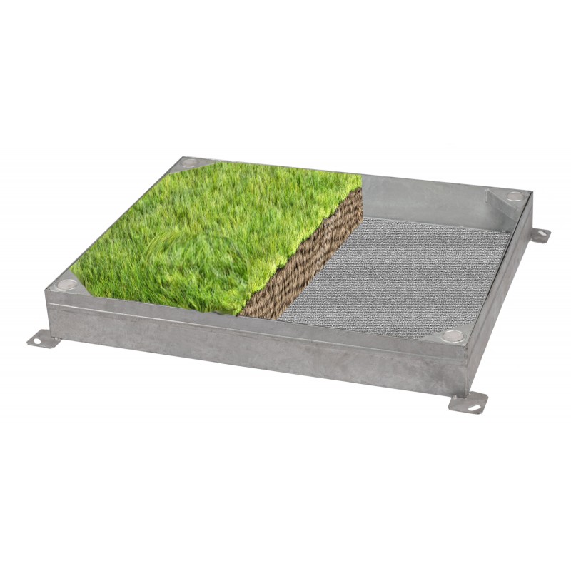 C24 GrassTop Recessed Manhole Cover, 750x600x100mm
