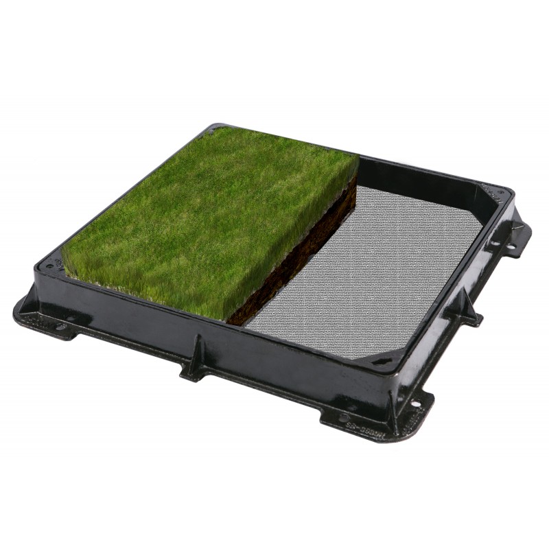 C25 GrassTop Recessed Manhole Cover, 750x750x100mm